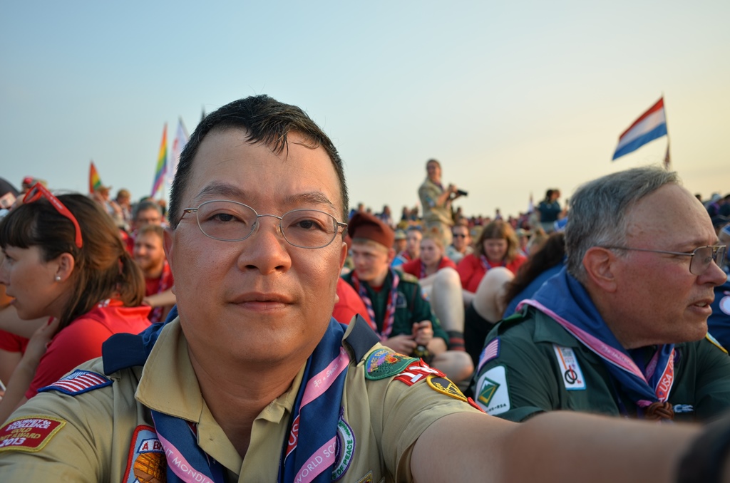 At the Opening Ceremony of the 23rd World Scout Jamboree.