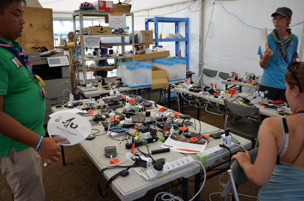 Device charging station for up to 150 devices.