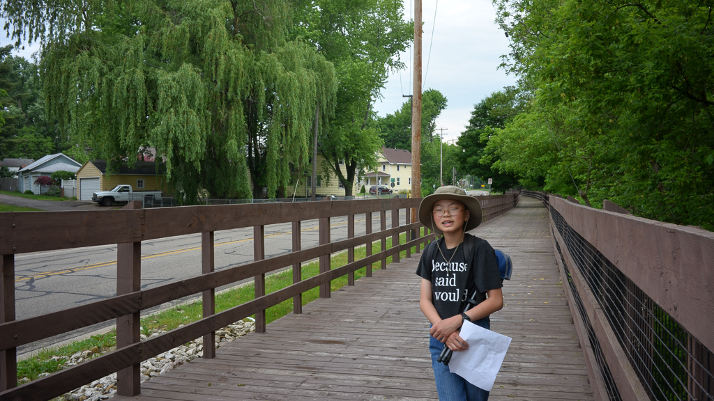 Eugene on the 15 mile hike at the Battle Creek Linear Park trail (May 28, 2016)